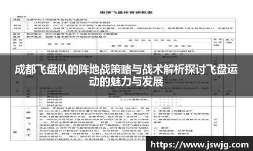 成都飞盘队的阵地战策略与战术解析探讨飞盘运动的魅力与发展