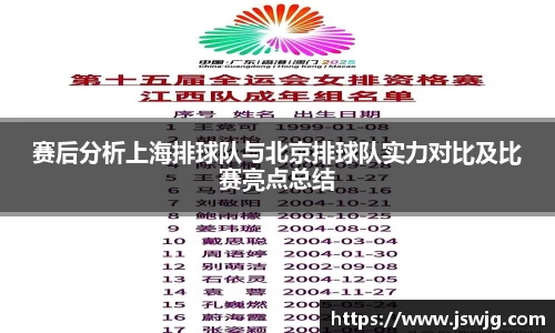 赛后分析上海排球队与北京排球队实力对比及比赛亮点总结