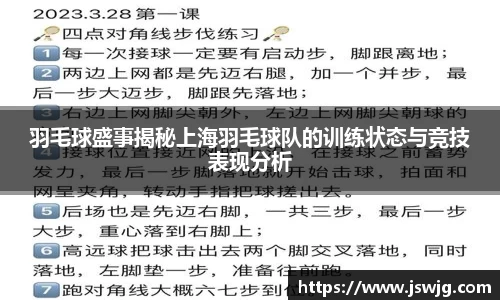 羽毛球盛事揭秘上海羽毛球队的训练状态与竞技表现分析