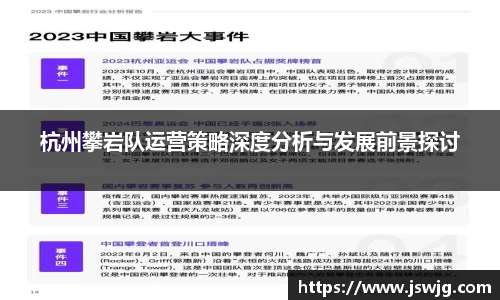 杭州攀岩队运营策略深度分析与发展前景探讨